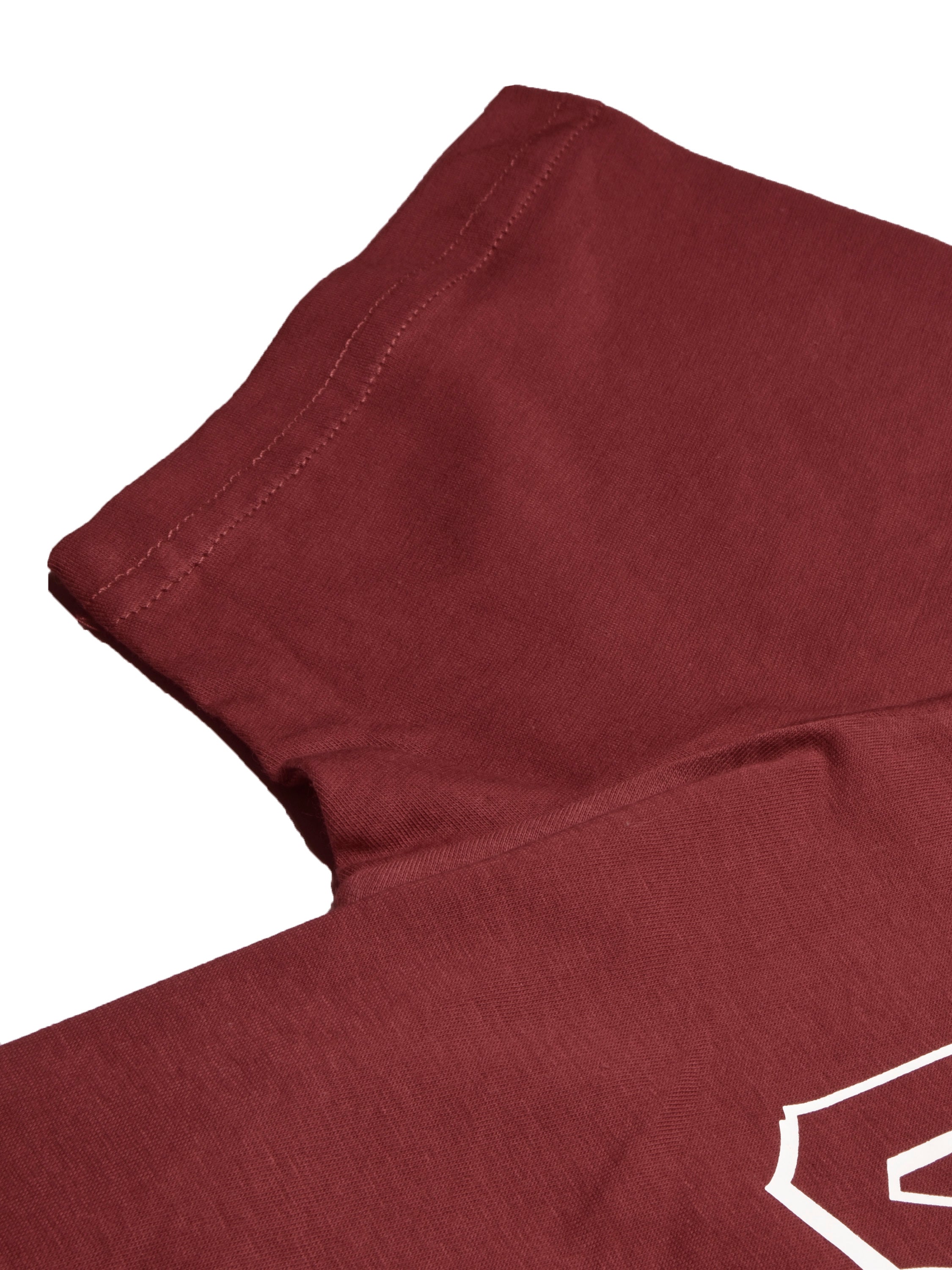 47 Single Jersey Crew Neck Tee Shirt For Men-Maroon with Print-SP1656/RT2396
