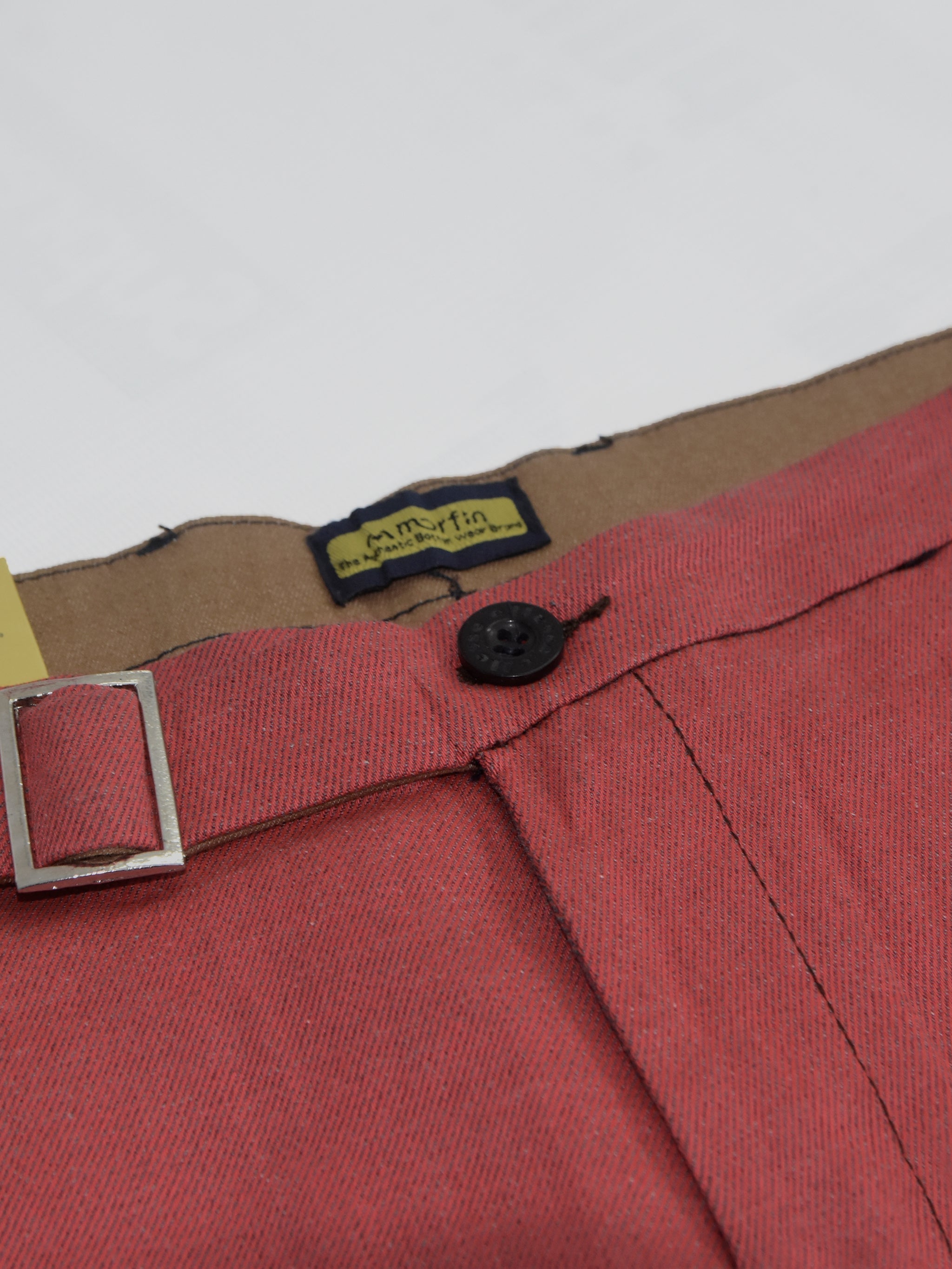 Morfin Slim Fit Cotton Chino Pent For Men-Carrot Red Melange-RT1811