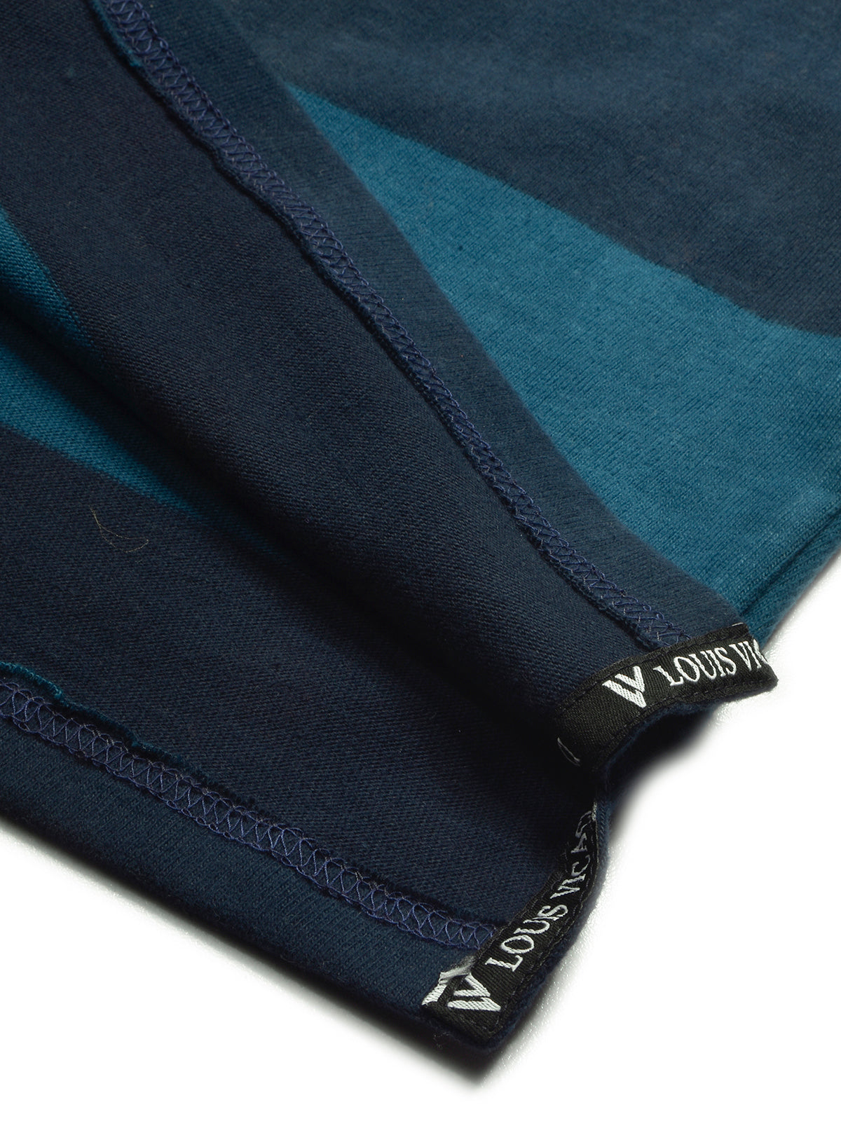 Louis Vicaci Long Sleeve Polo Shirt For Men-Dark Blue with Orange & Navy Stripe-BE79/BR898