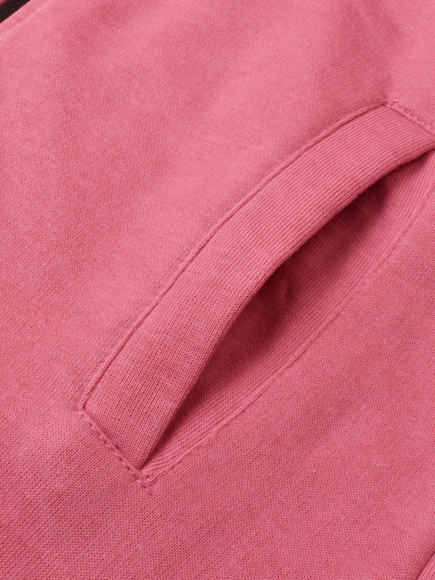 Louis Vicaci Fleece Zipper Tracksuit For Ladies-Pink with Black Stripe-BR367