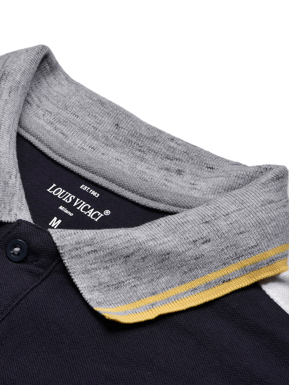 LV Summer Polo Shirt For Men-Navy with Grey Panel-BE775/BR13022