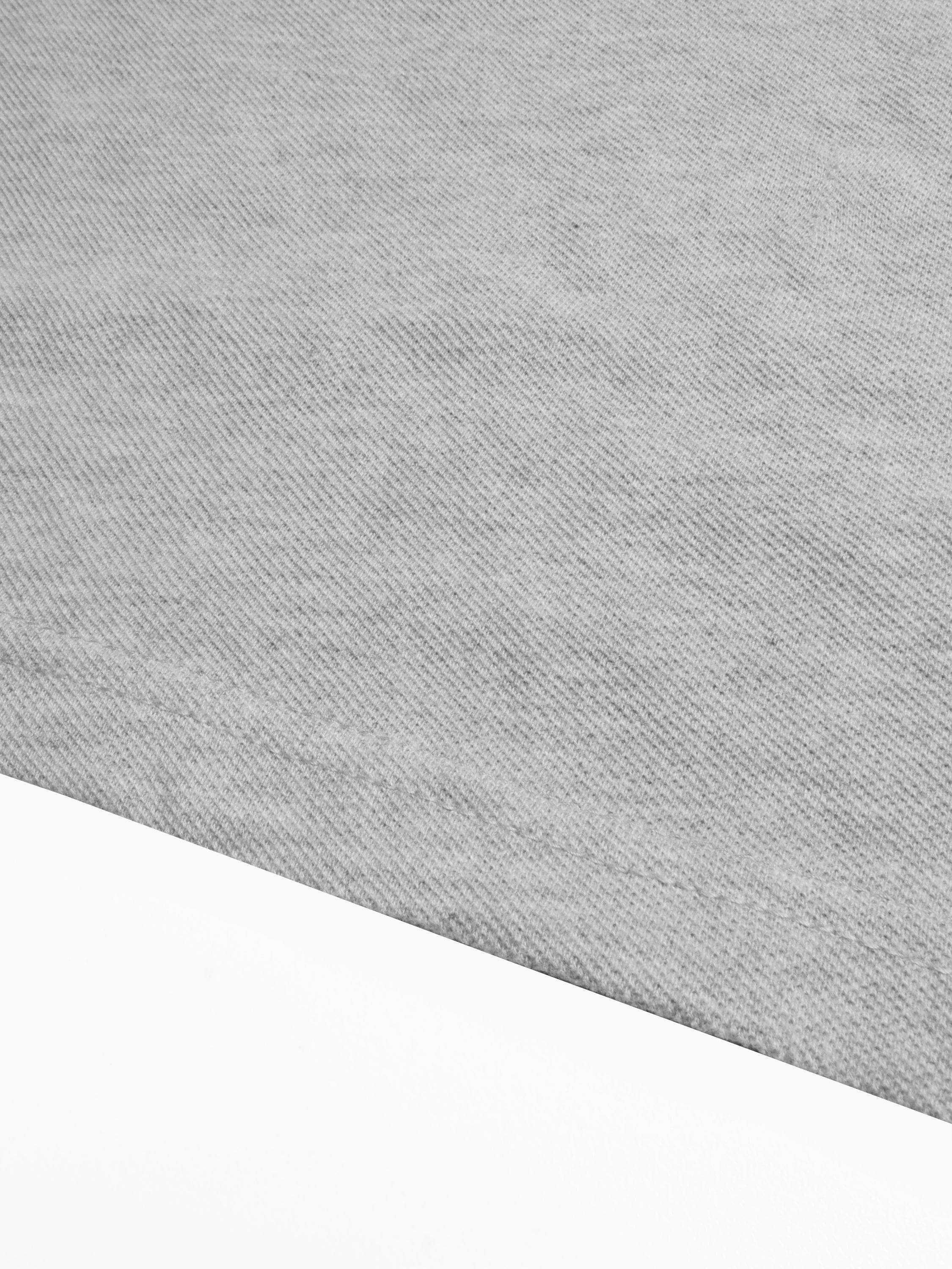NXT Long Sleeve Polo Shirt For Men-Grey Melange & Maroon with Stripes-SP1896
