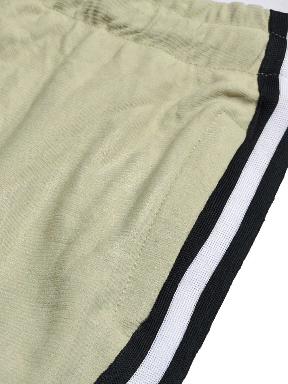 Louis Vicaci Slim Fit Active Wear Summer Trouser For Men-Grapes Green with Black & White Stripes-BR13349
