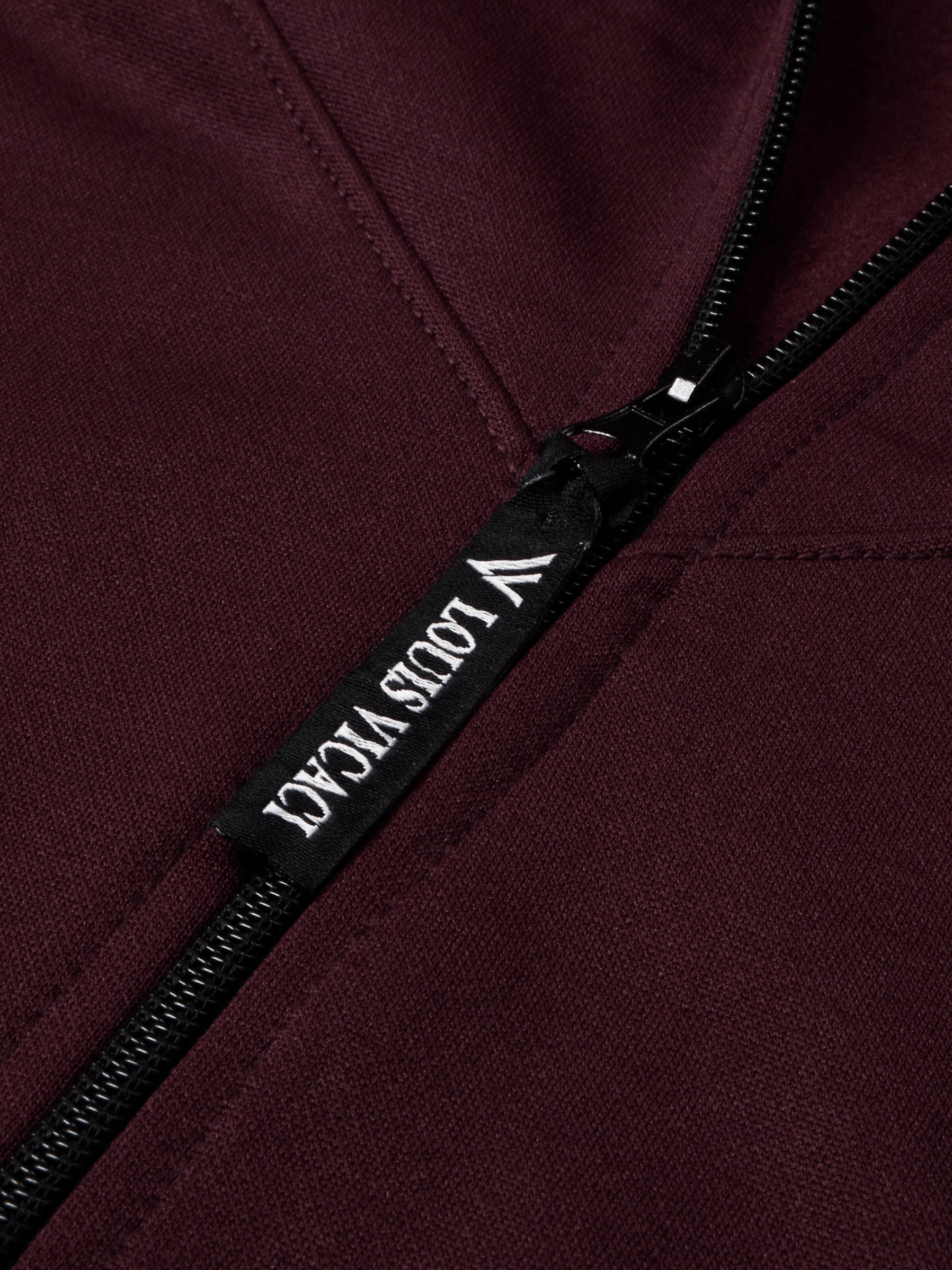 Louis Vicaci Lightning Flash Zipper Hooded Training Tracksuit For Men-Dark Maroon-RT1161