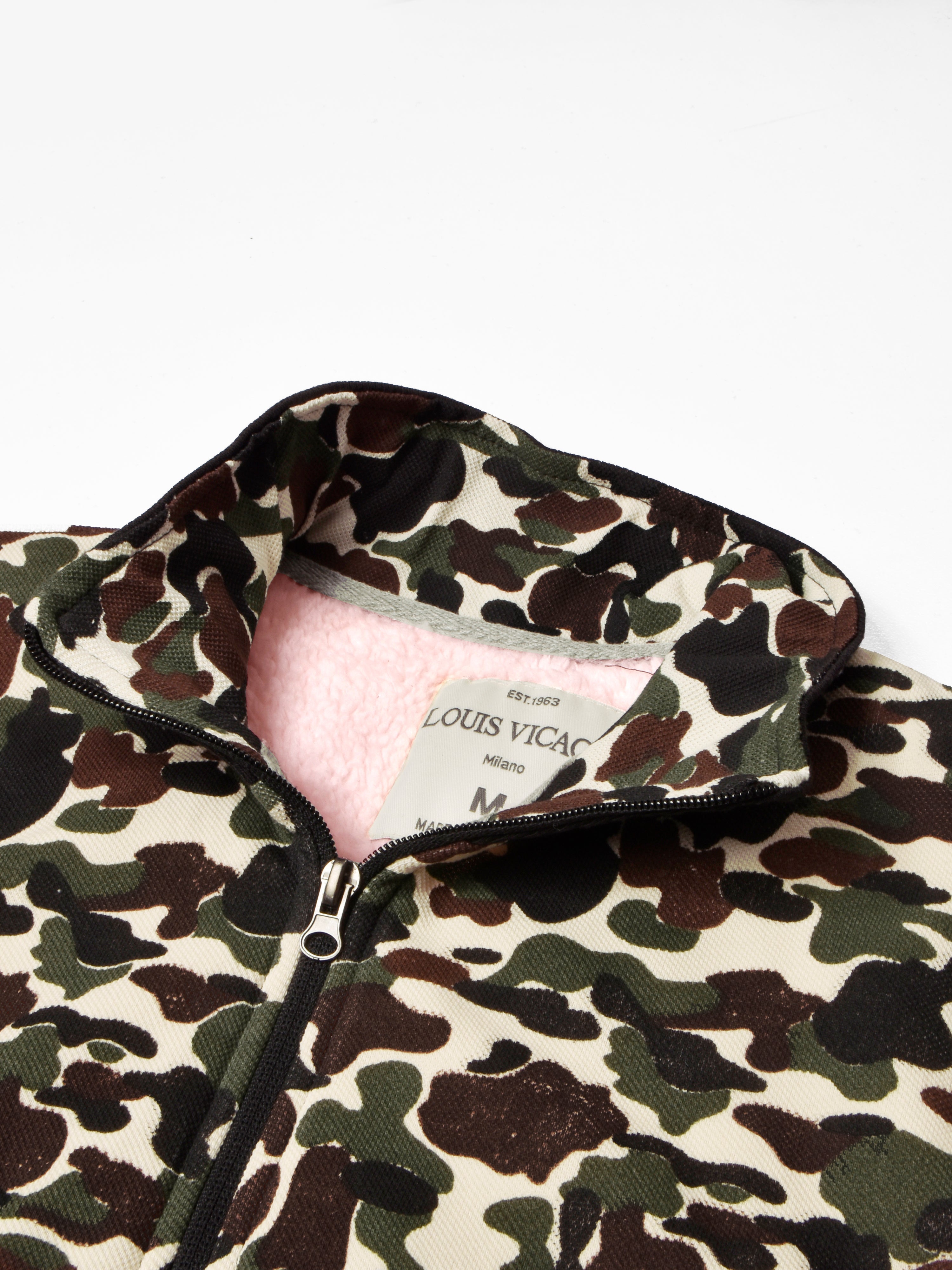 Louis Vicaci Fur Zipper Mock Neck Jacket For Men-Camouflage-SP175/RT2107