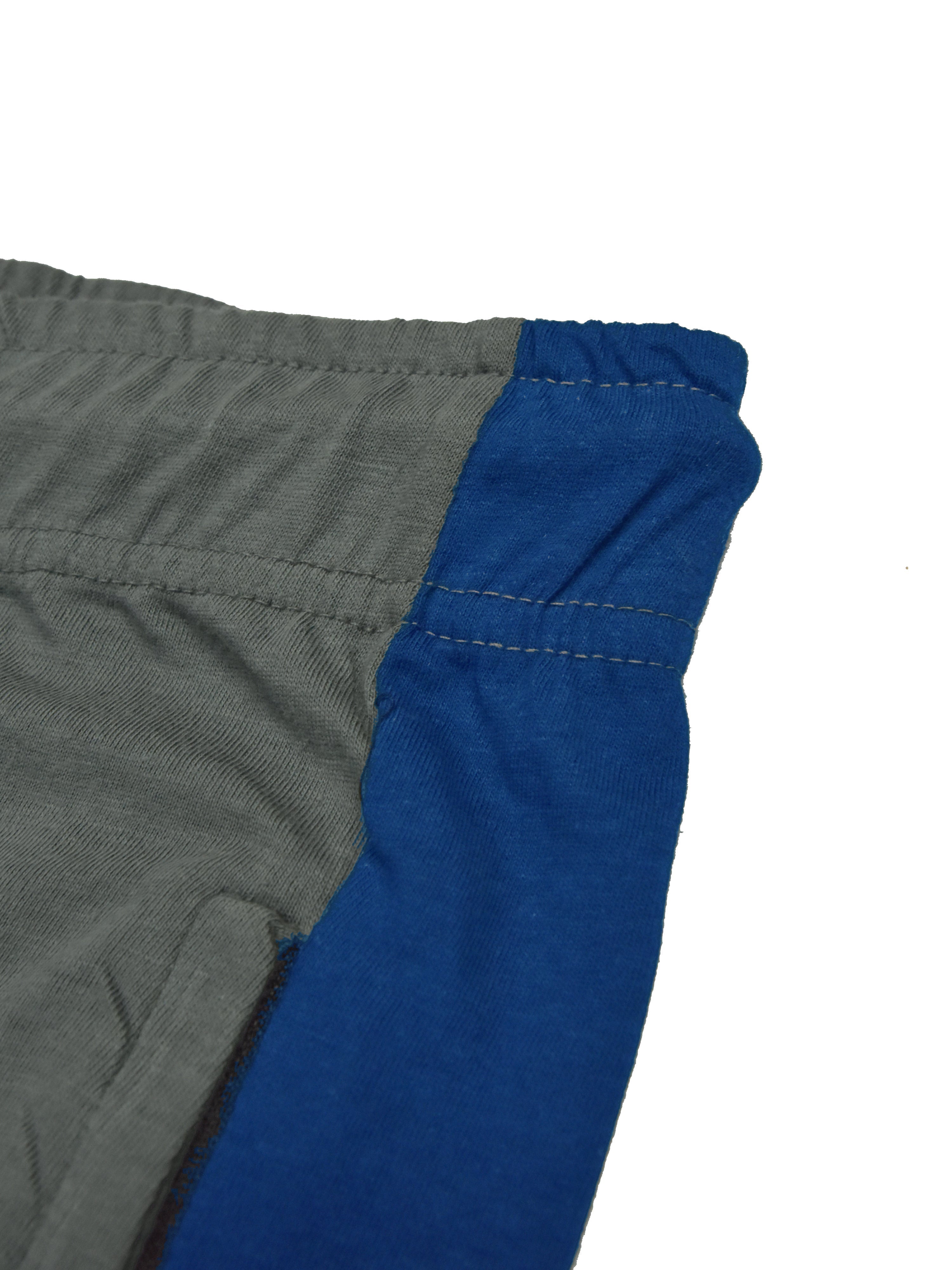 Summer Single Jersey Slim Fit Trouser For Men-Slate Grey With Navy Melange Stripes-SP161/RT2105