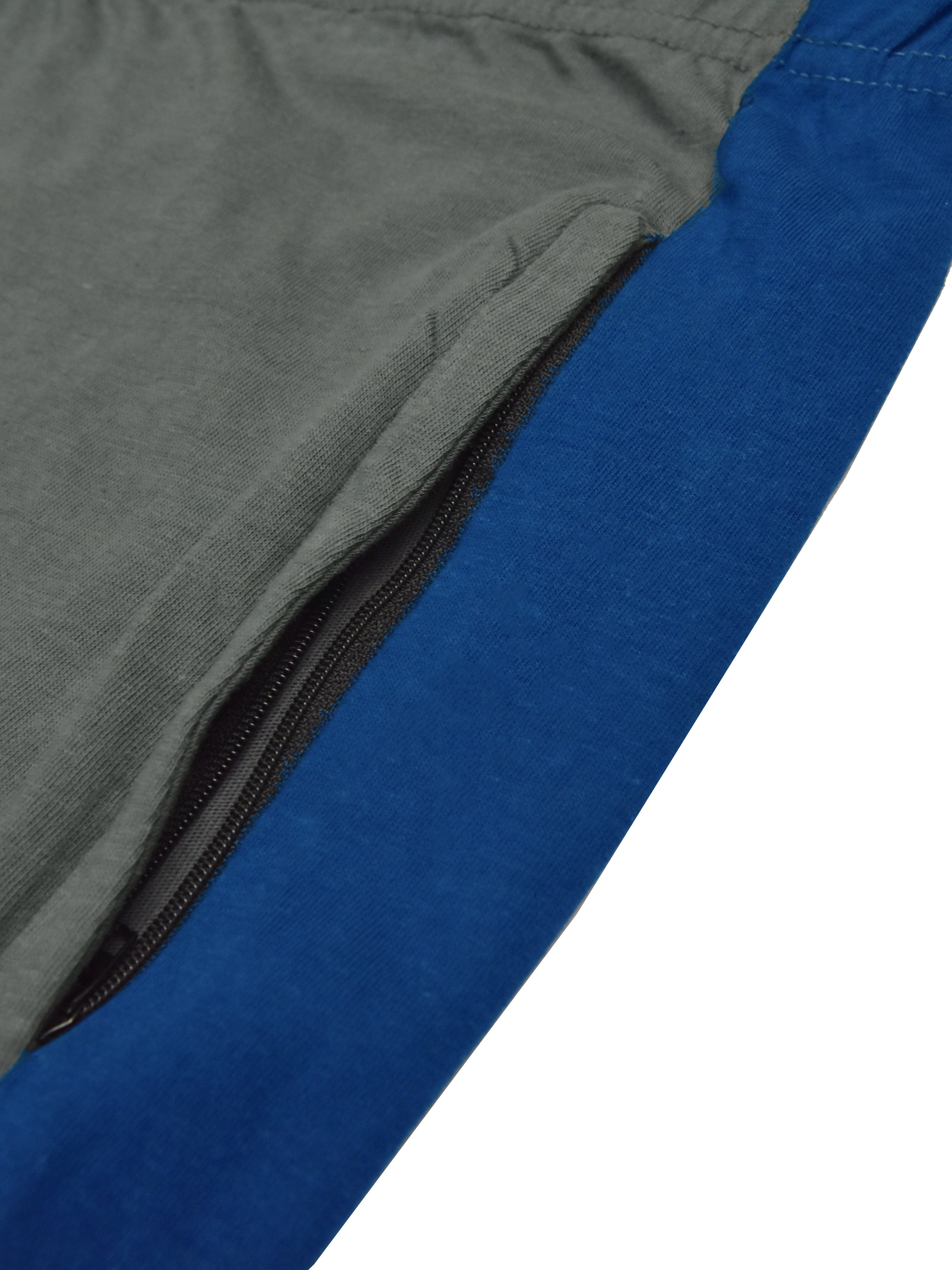 Summer Single Jersey Slim Fit Trouser For Men-Slate Grey With Navy Melange Stripes-SP161/RT2105