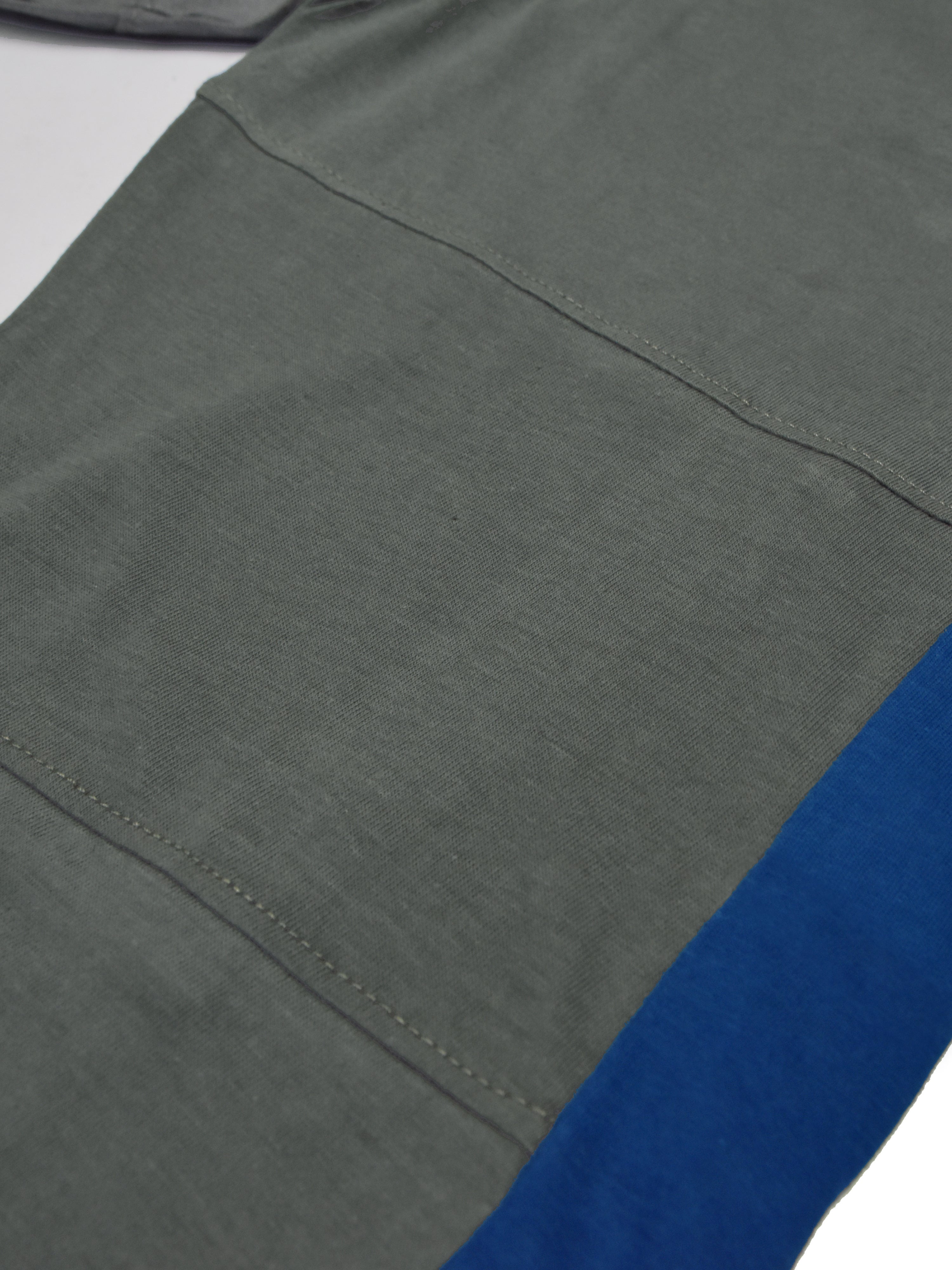 Summer Single Jersey Slim Fit Trouser For Men-Slate Grey With Navy Melange Stripes-SP161/RT2105