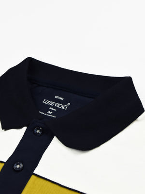 Louis Vicaci Super Stretchy Slim Fit Long Sleeve Summer Formal Button Down Shirt For Men-Navy Melange-BR541