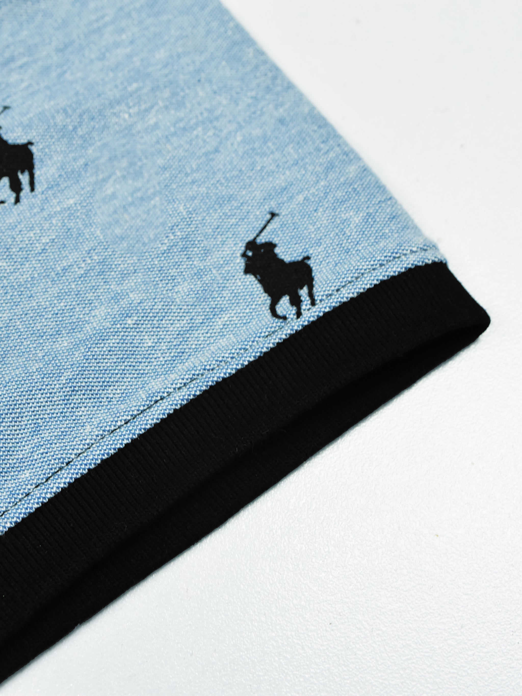 Summer Polo Shirt For Men-Sky Blue Melange-RT45