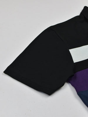 LV Half Sleeve Summer Polo Shirt For Men-Dark Navy & Black With Multi Panel-NA14358