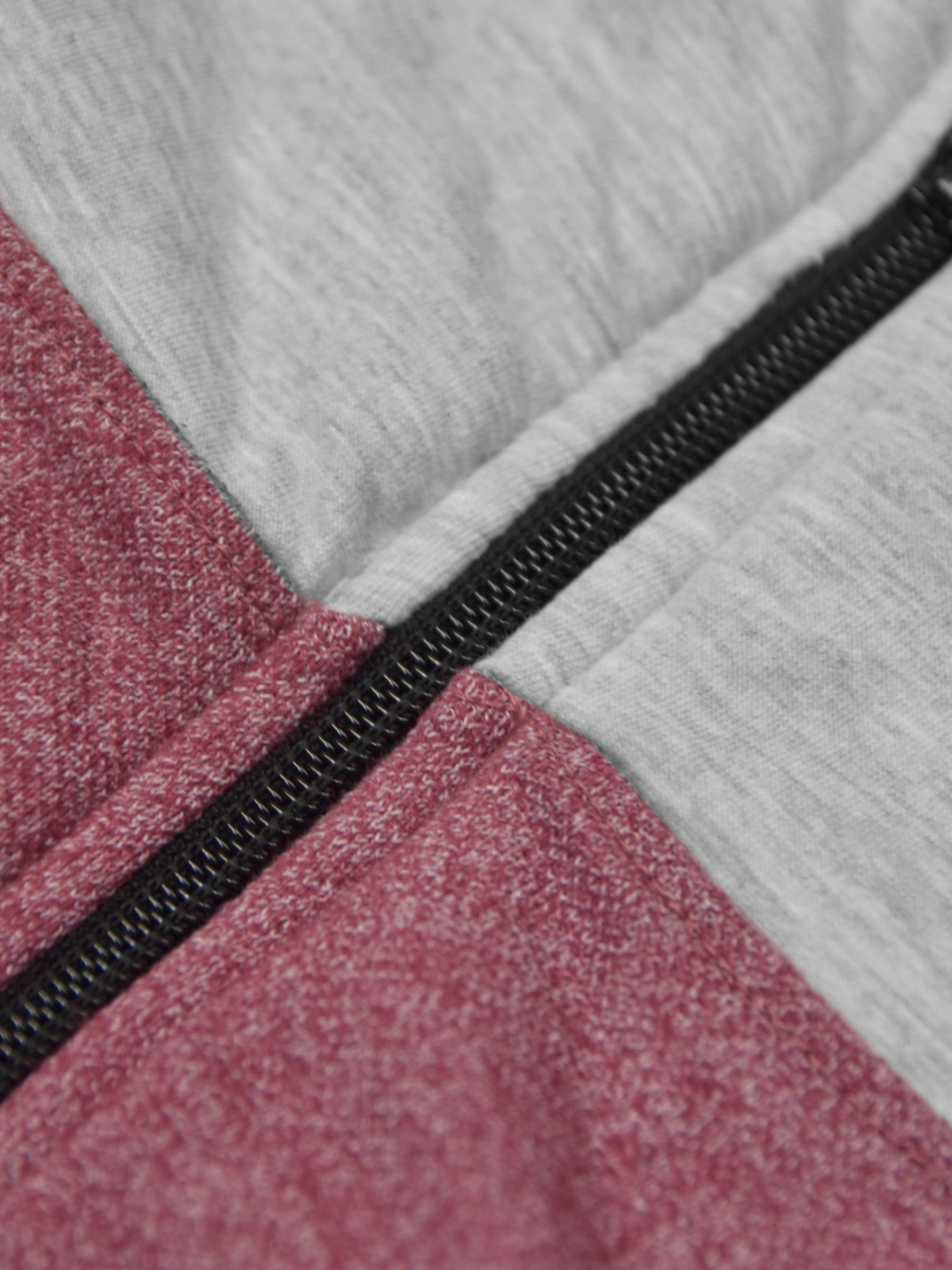 Mango Stylish Inner Fur Zipper Hoodie For Kids-Grey & Light Burgundy Melange-BE148/BR959