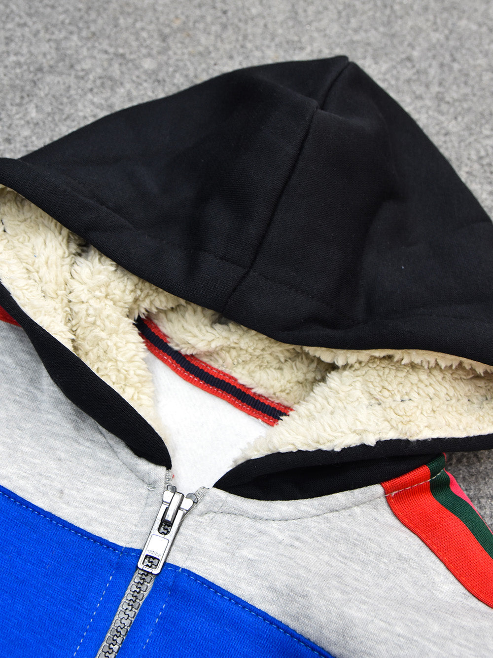 LV Inner Hood Fur Fleece Full Zipper Hoodie For Kids-BR14425