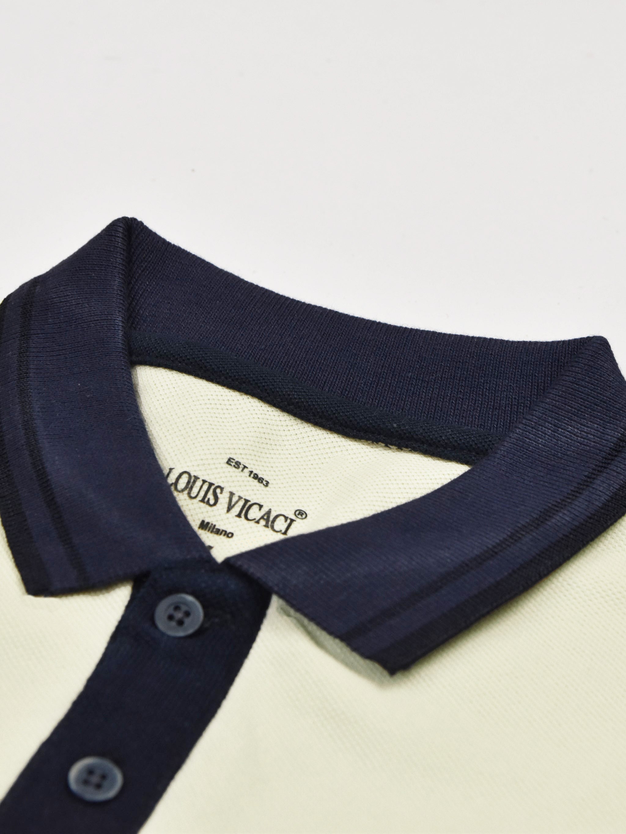 LV Summer Polo Shirt For Men-Off White & Dark Navy-SP1571/RT2373