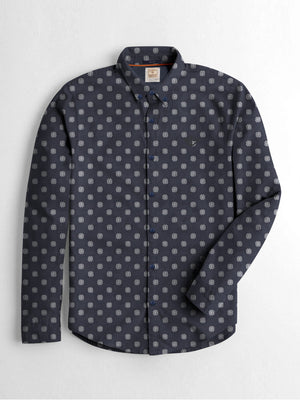Dockers Premium Smart Fit Casual Shirt For Men-Navy with Allover Print-BE1382