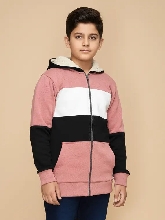 lv Inner Hood Fur Fleece Full Zipper Hoodie For Kids-BR14424