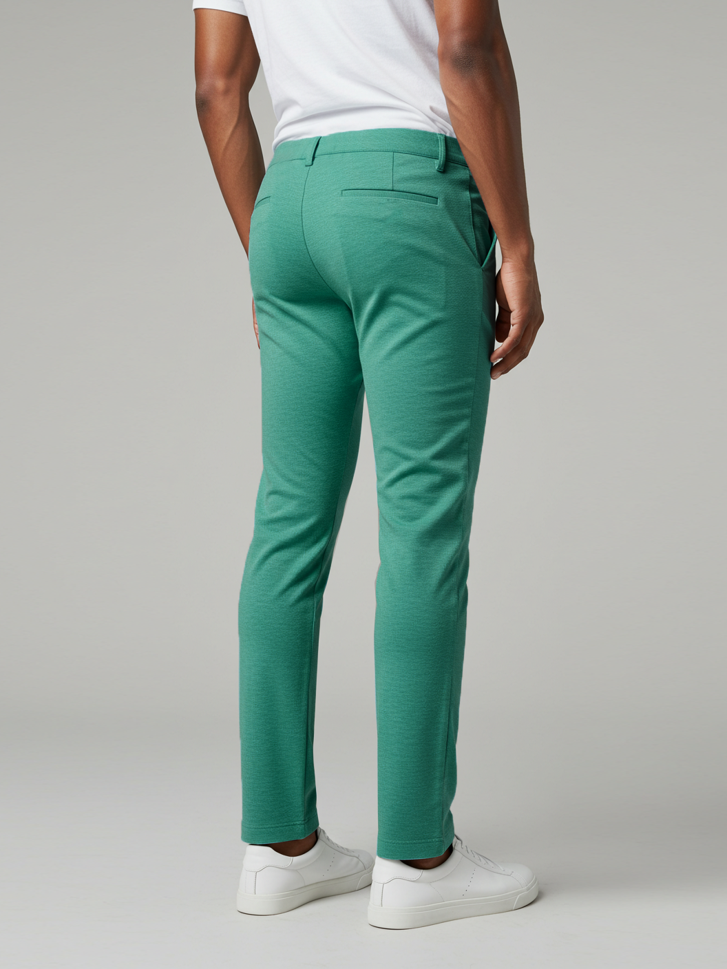 Louis Vicaci Lycra Stretchy Slim Fit Pent For Men-Cyan Blue Melange-RA0128