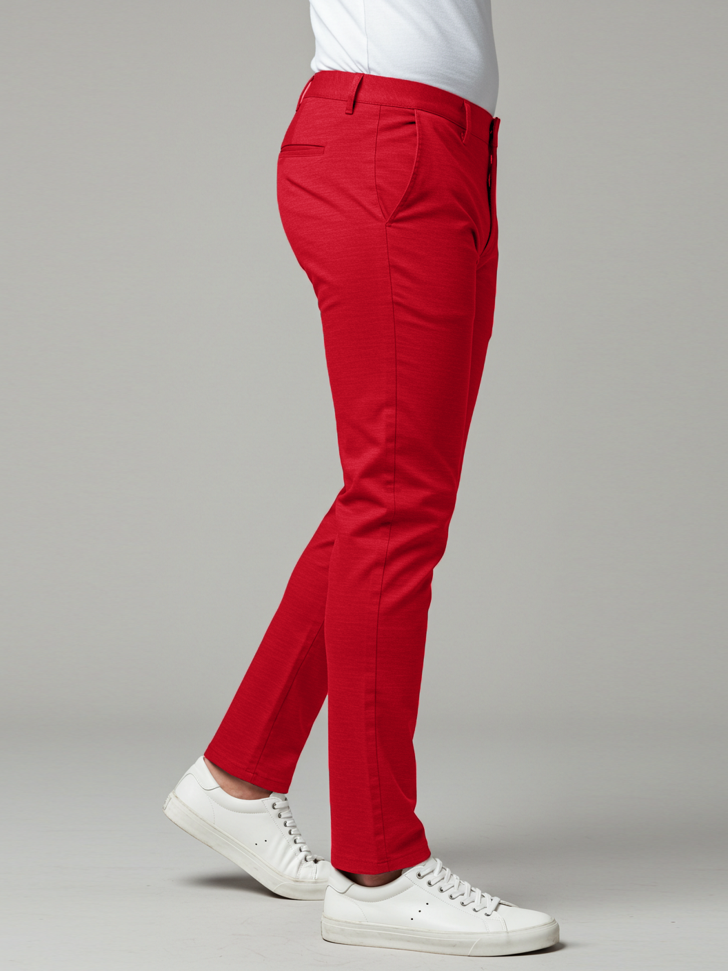 Louis Vicaci Denim Lycra Stretchy Slim Fit Pent For Men-Red-RA0129