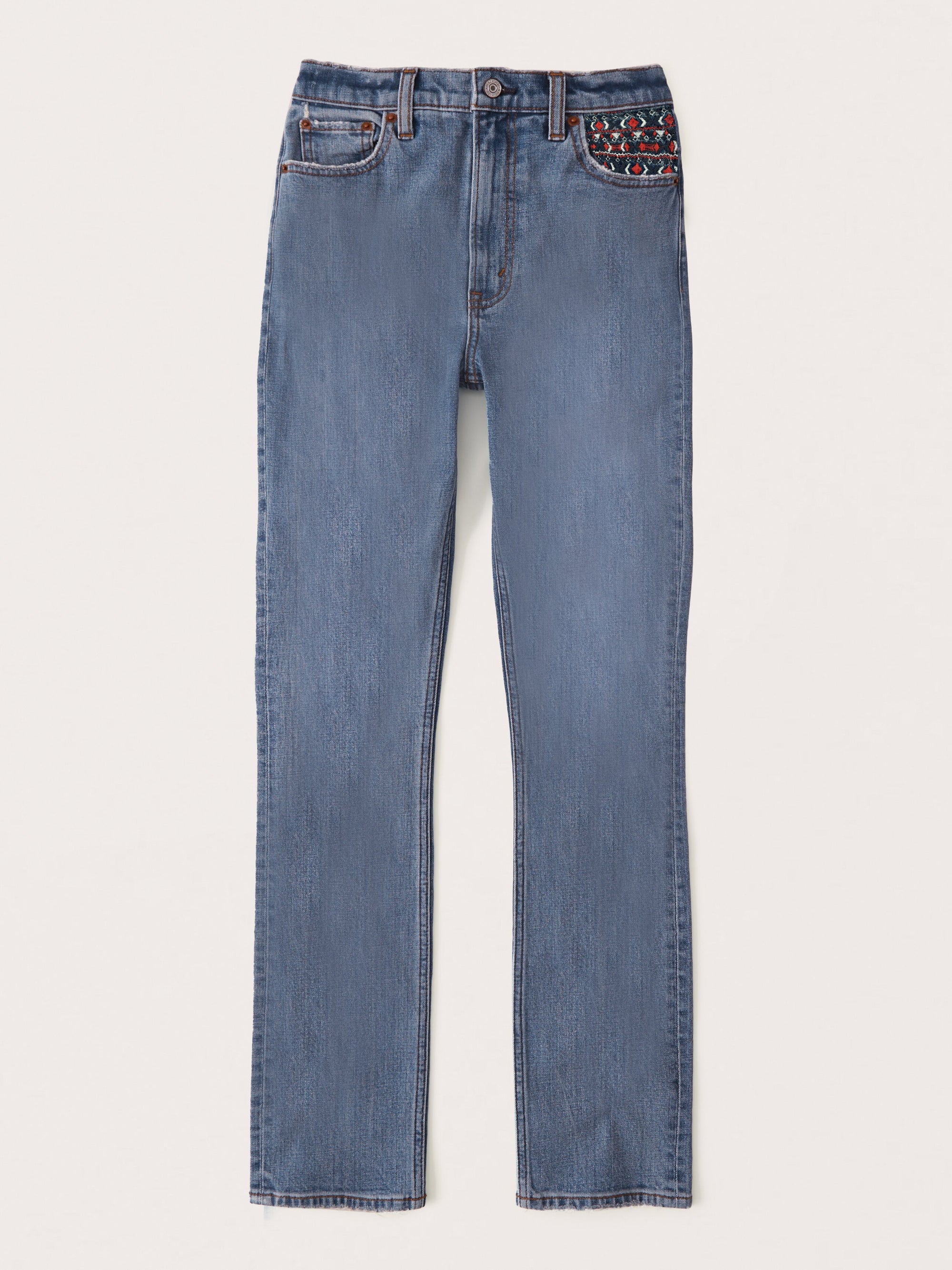 Straight Fit Boot Cut Non Stretch Denim For Ladies-Blue Wash-BR155