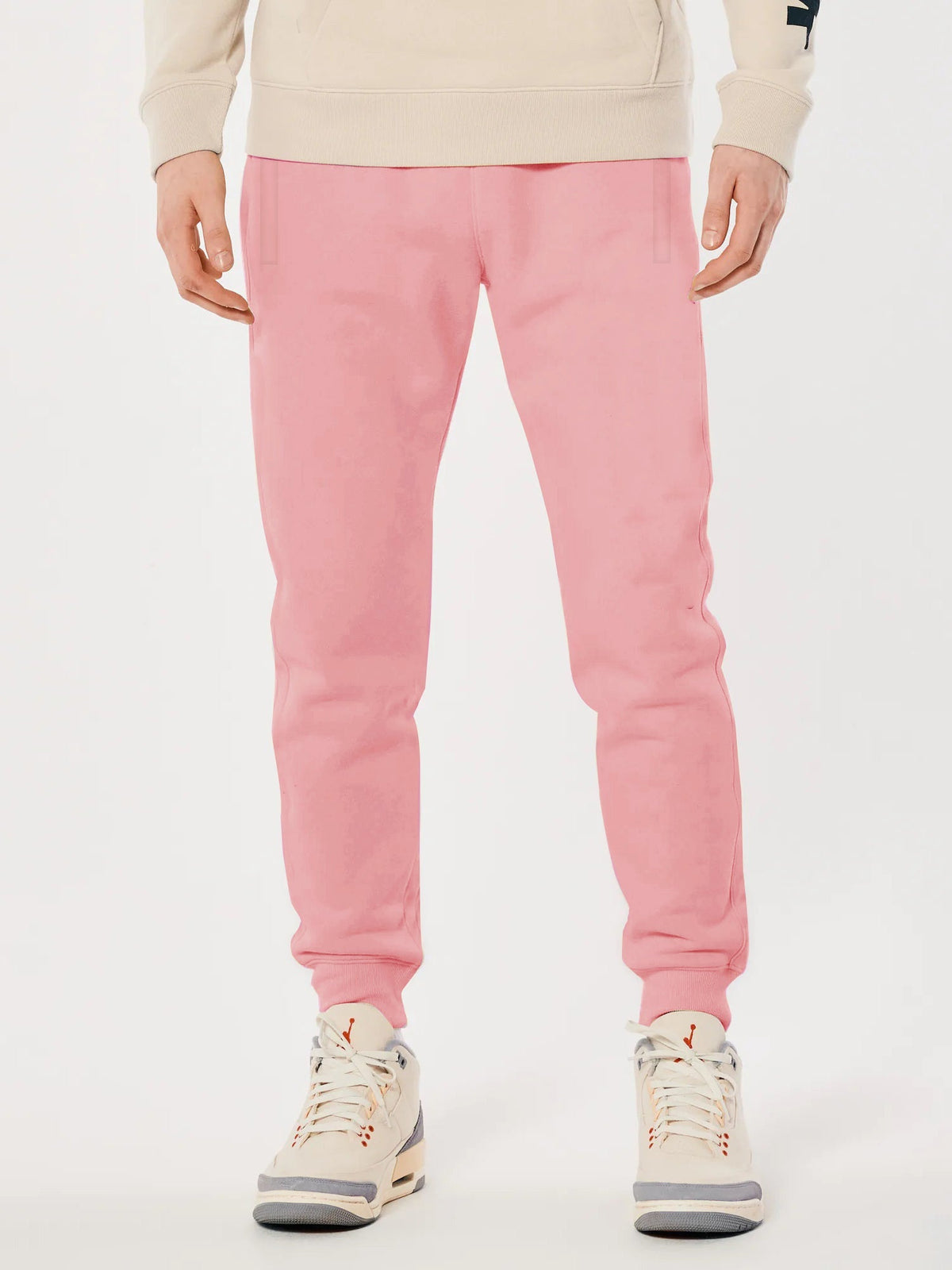 Premium Quality Terry Fleece Slim Fit Jogger Trouser For Men-Pink Faded-BR14327