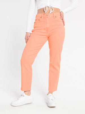 JL Studio Regular Fit Denim For Ladies-Coral Orange-RT2519