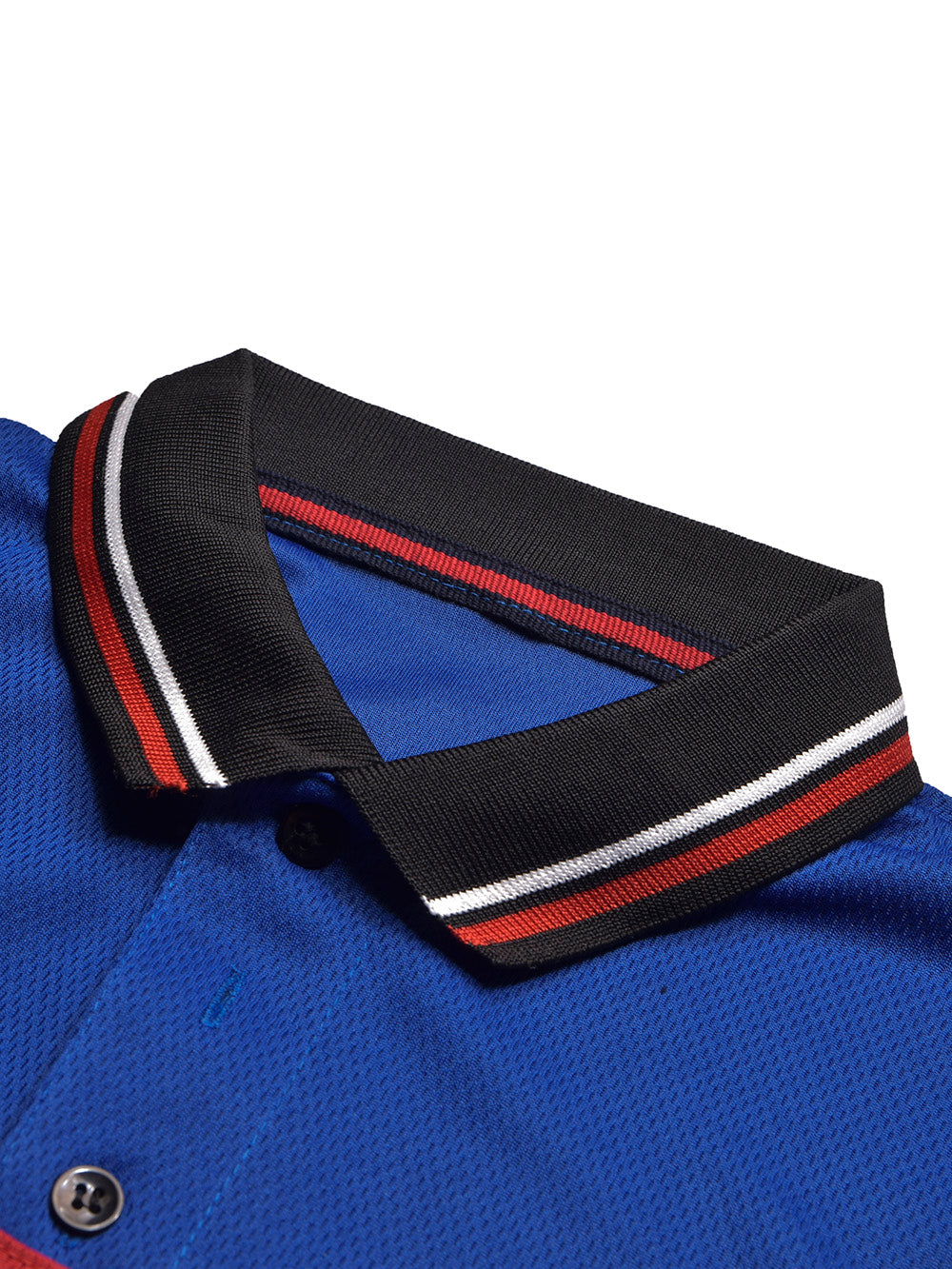 LV Summer Active Wear Polo Shirt For Men-Black with Red & Blue Panels-BE1344/BR13586