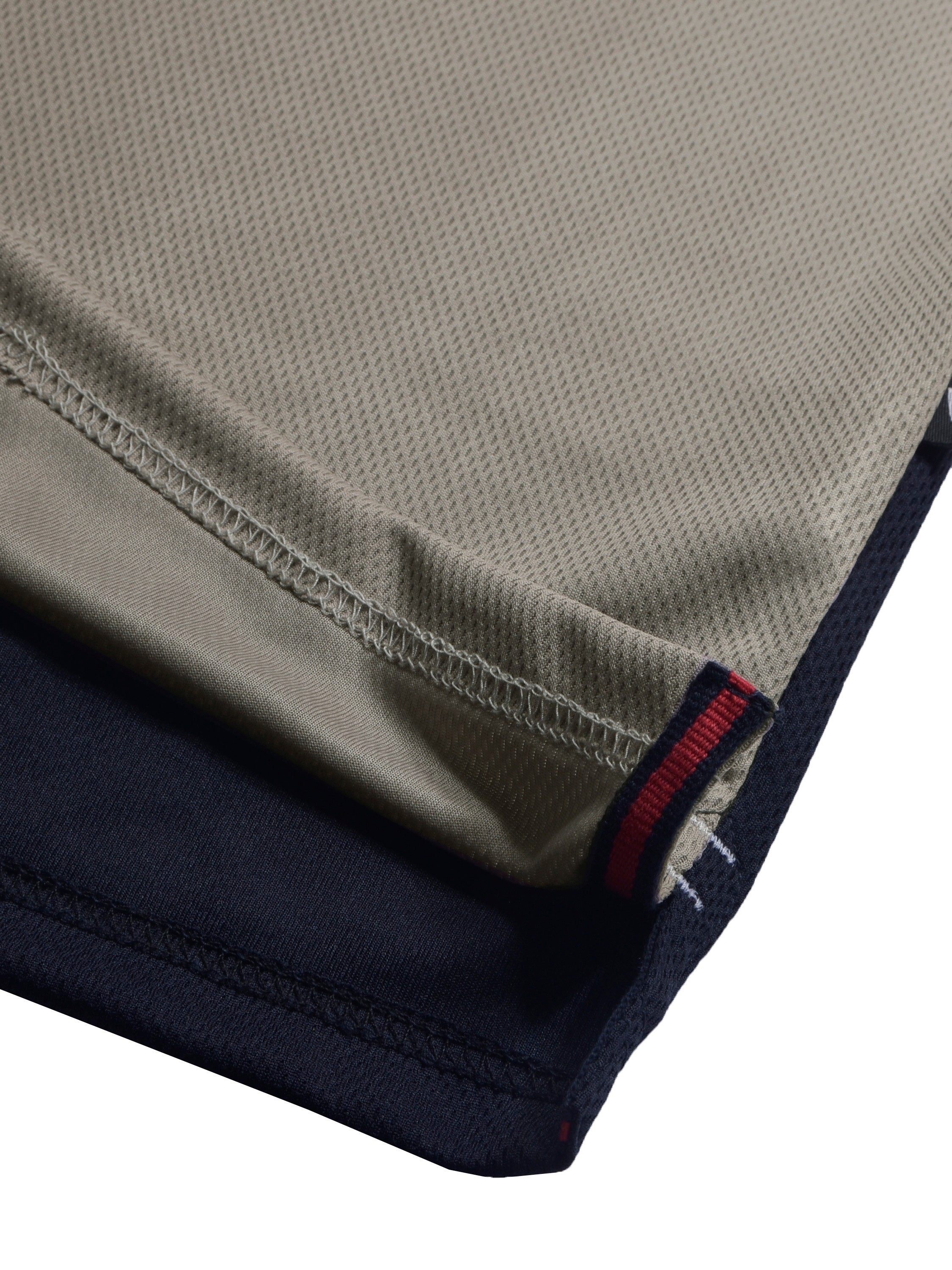 LV Summer Dry Fit Polo Shirt For Men-Navy with White & Light Taupe Panels-BE1717/BR13919