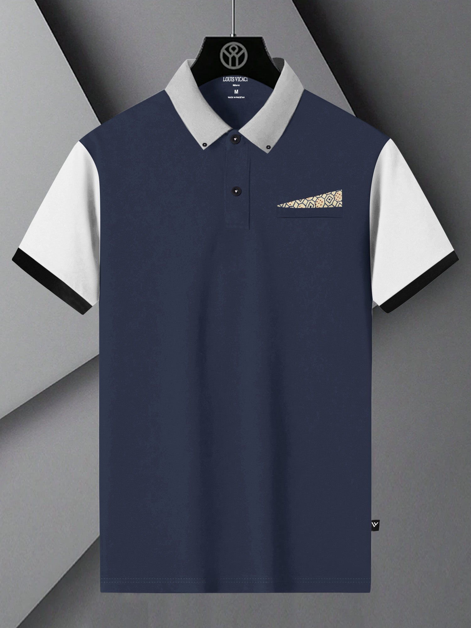 LV Summer Polo Shirt For Men-Navy & White-BR13044