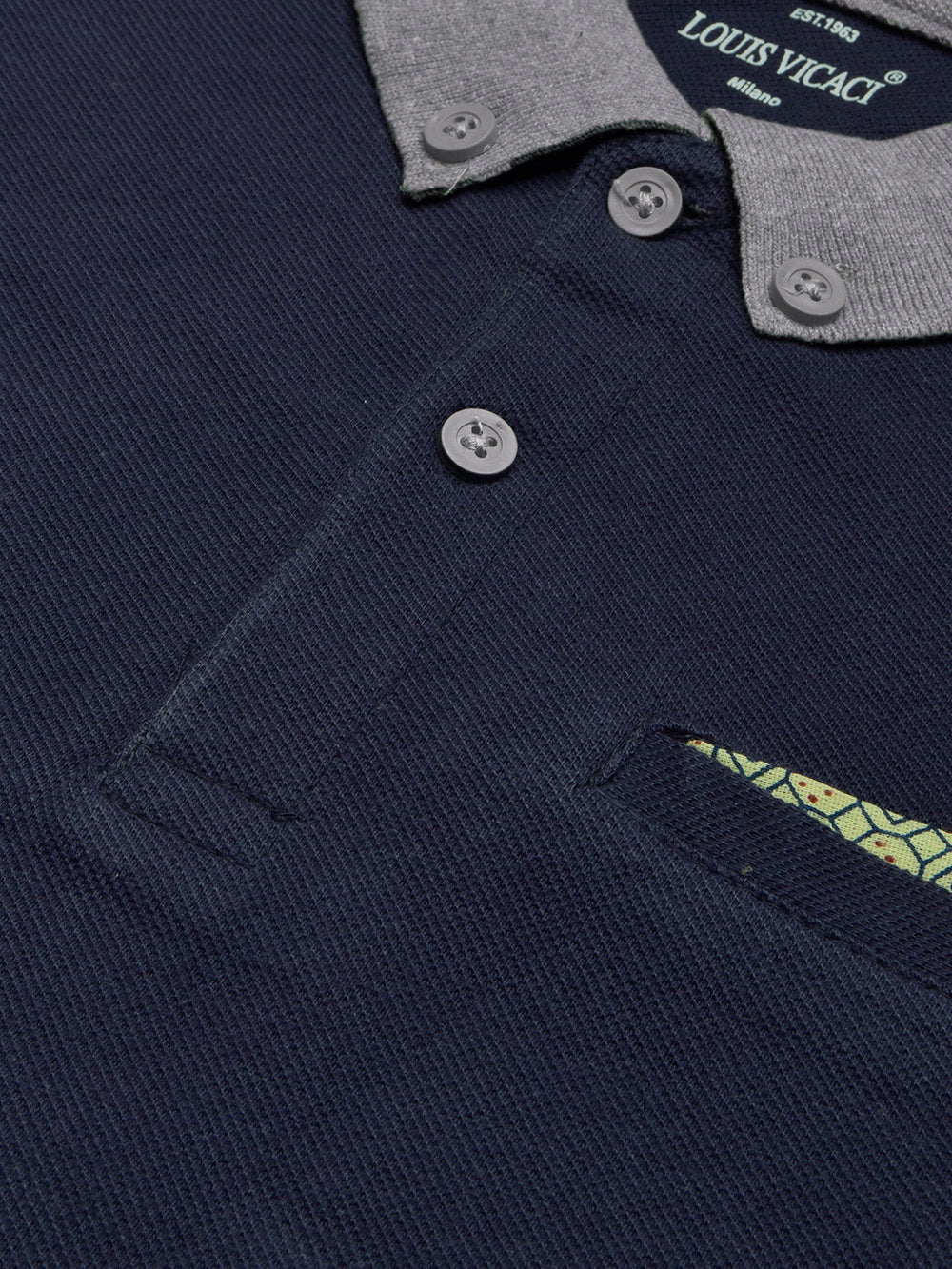 LV Summer Polo Shirt For Men-Navy & White-BR13044