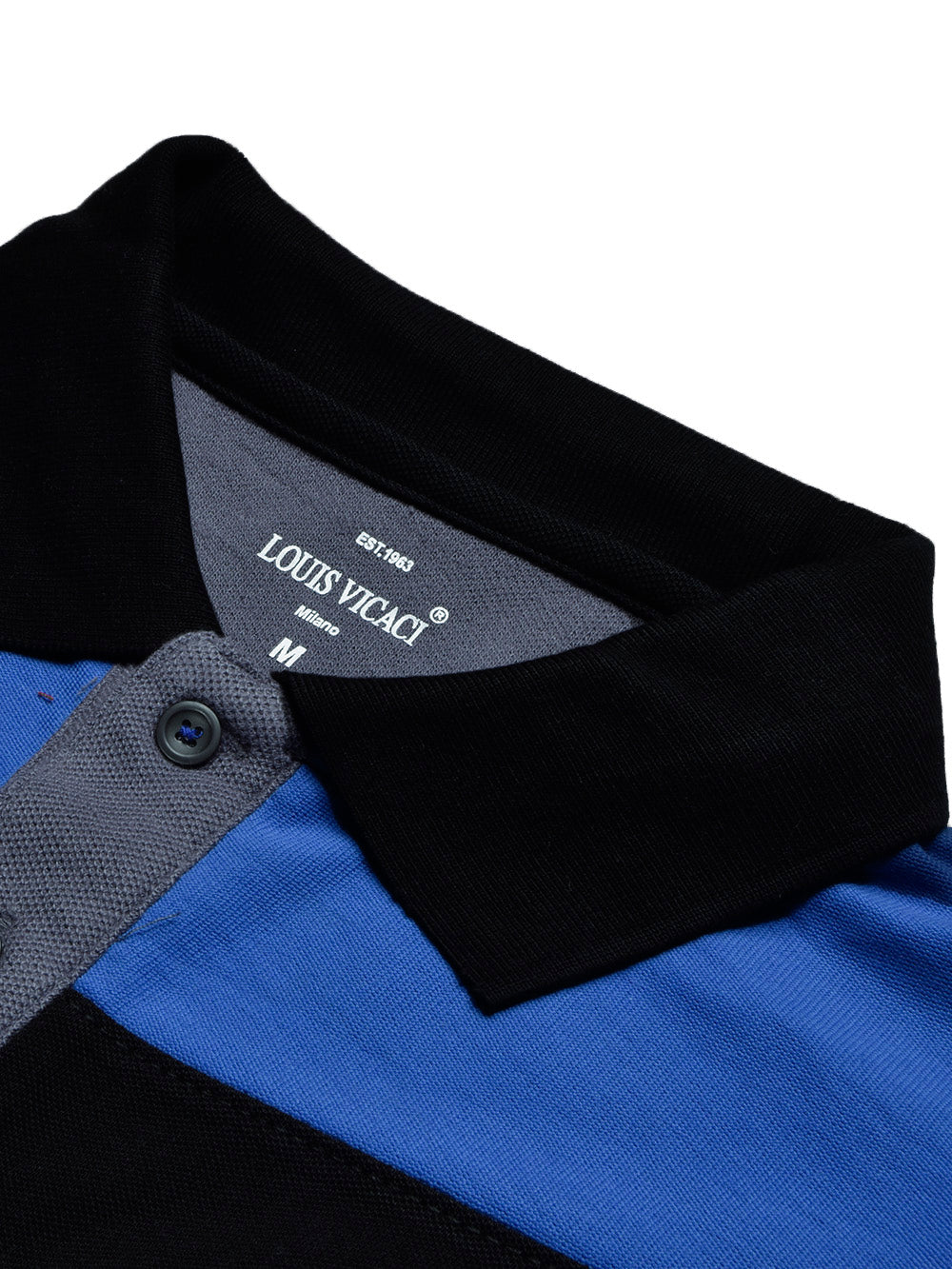 LV Summer Polo Shirt For Men-Slate Blue with Black & Blue-BE779/BR13026