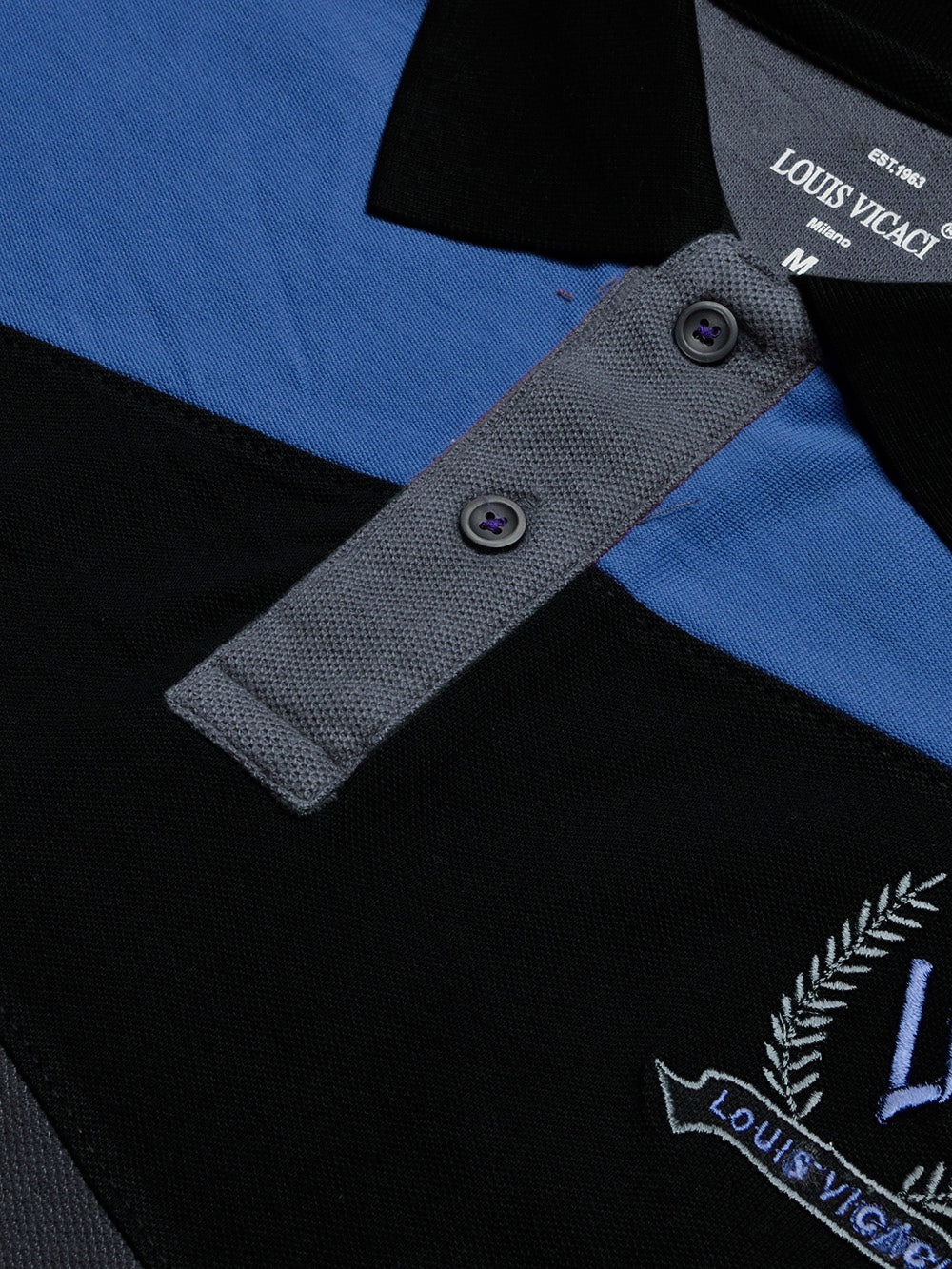 LV Summer Polo Shirt For Men-Slate Blue with Black & Blue-BE779/BR13026