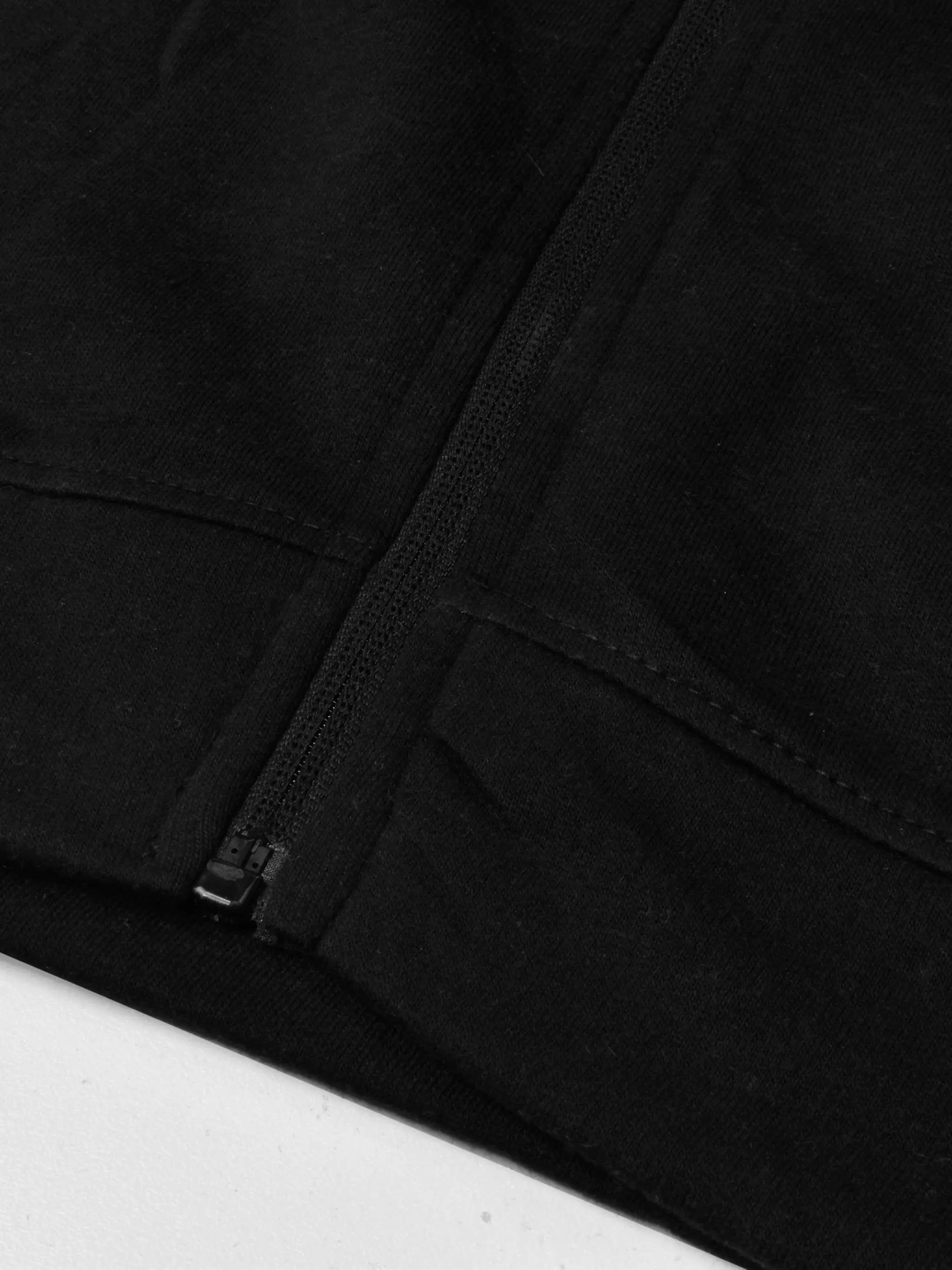 Louis Vicaci Fleece Zipper Tracksuit For Men Black-RT2125