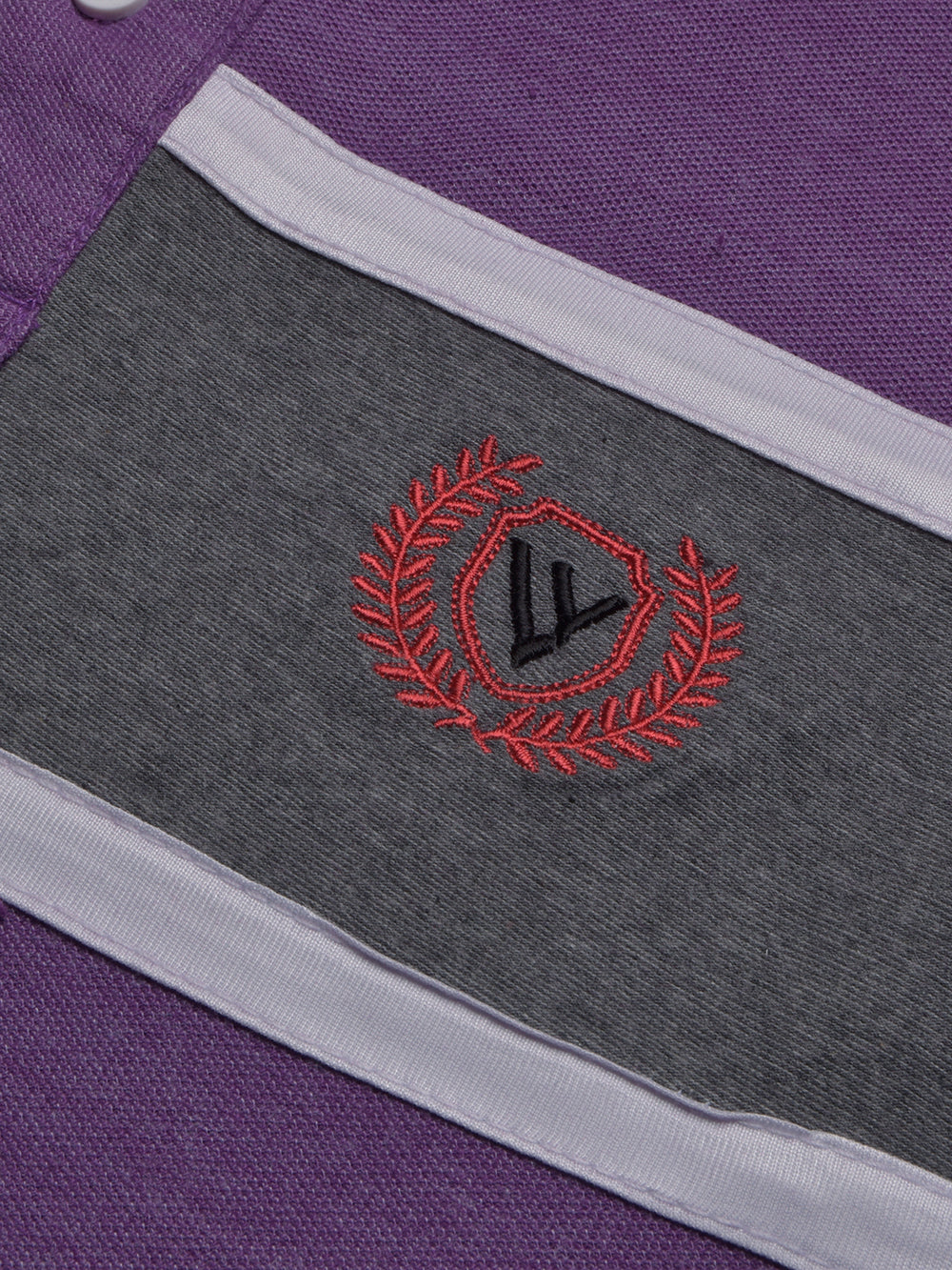 Louis Vicaci P.Q Long Sleeve Henley Shirt For Men-Purple with Charcoal-BE956