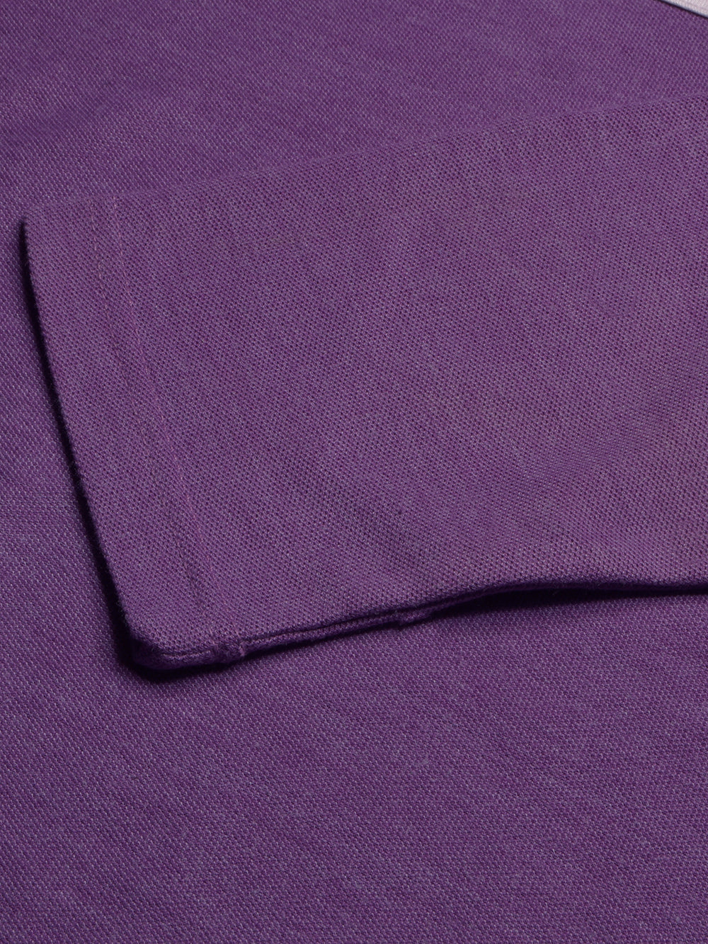Louis Vicaci P.Q Long Sleeve Henley Shirt For Men-Purple with Charcoal-BE956