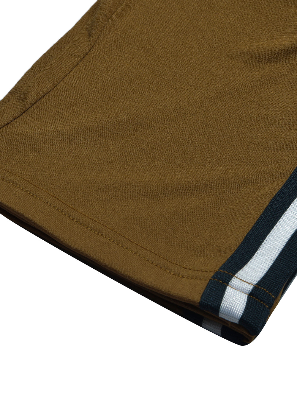 Louis Vicaci Slim Fit Active Wear Summer Trouser For Men-Dark Khaki with Black & White Stripes-BR13452