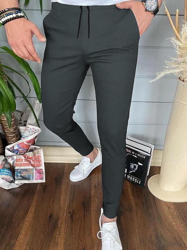 Louis Vicaci Slim Fit Lycra Trouser Pent For Men-Slate Grey with Lining-BE3293