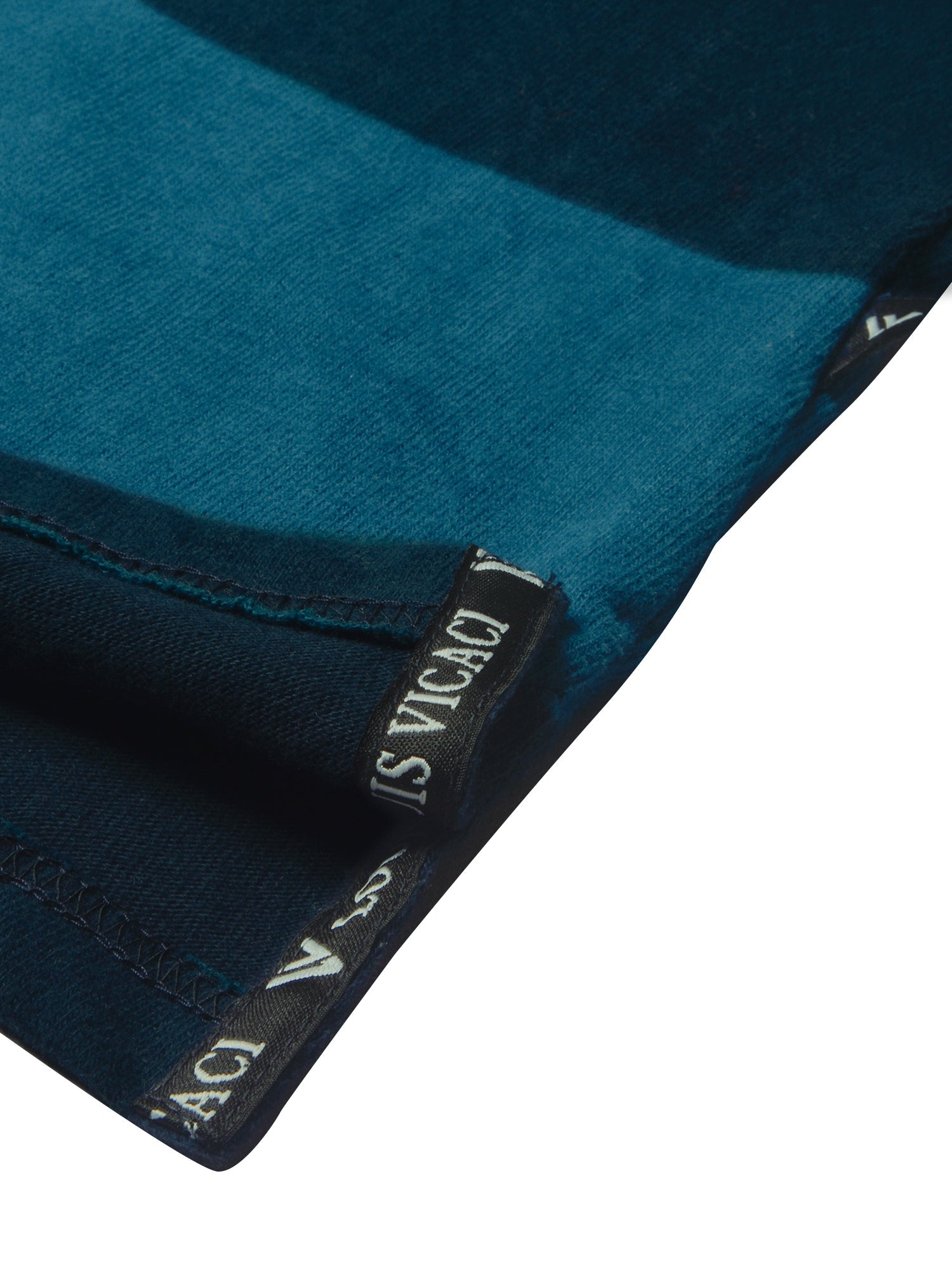 Louis Vicaci Long Sleeve Polo Shirt For Men-Prussian Blue with Navy-BE83/BR901