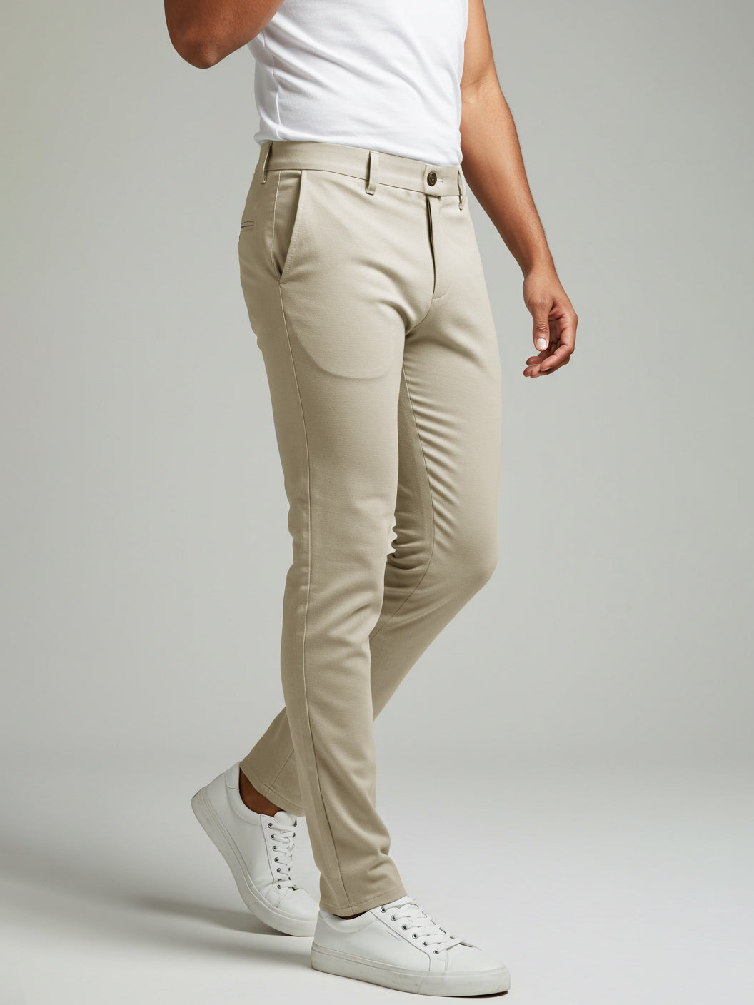 Louis Vicaci Lycra Stretchy Slim Fit Pent For Men-Light Grey-RA0130