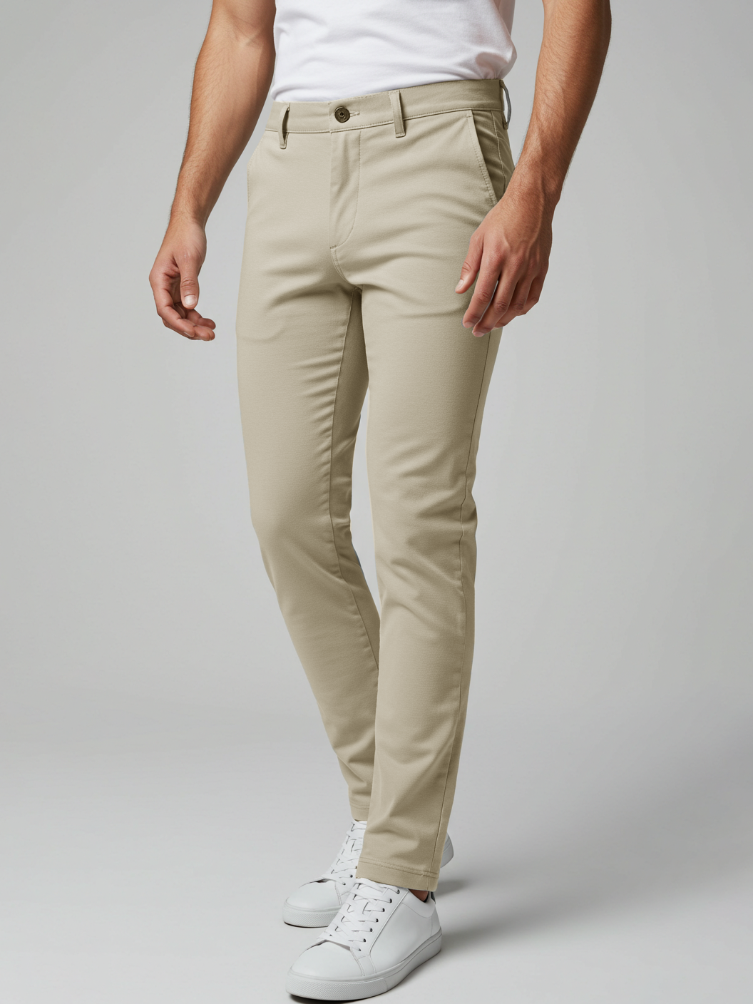Louis Vicaci Lycra Stretchy Slim Fit Pent For Men-Light Grey-RA0130