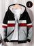 NXT Inner Fur Hood Fleece Full Zipper Hoodie For Kids-Black with Grey, White & Red Panels-BR14603