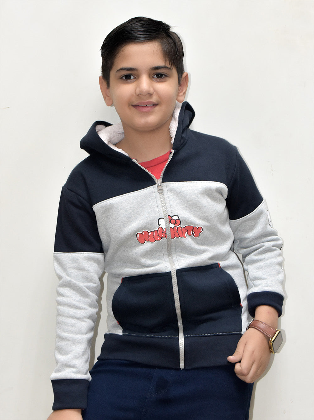 LV Inner Fur Hood Fleece Full Zipper Hoodie For Kids-BE2425/BR14482