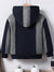 NXT Inner Fur Hood Fleece Full Zipper Hoodie For Kids-Navy & Grey Melange Panels-BR14514