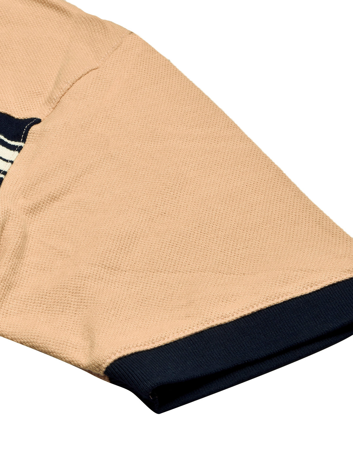 NXT Summer Polo Shirt For Men-Base Skin with Navy & White Stripe-BE721/BR12973