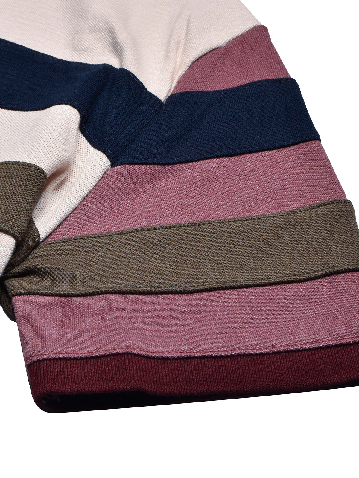 NXT Summer Polo Shirt For Men-Skin with Navy & Olive Stripe-BE703/BR12956