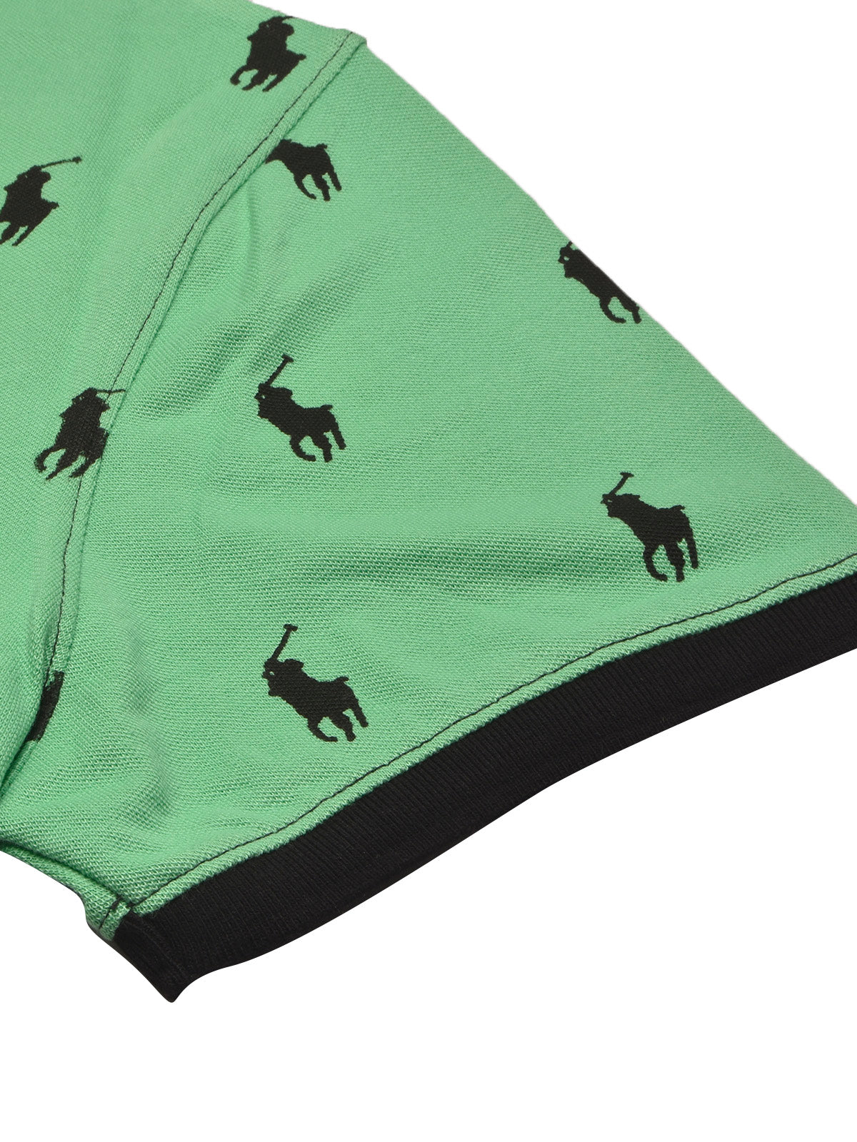 PRL Summer Polo Shirt For Men-Cyan Green with Allover Print-BE750/BR12998