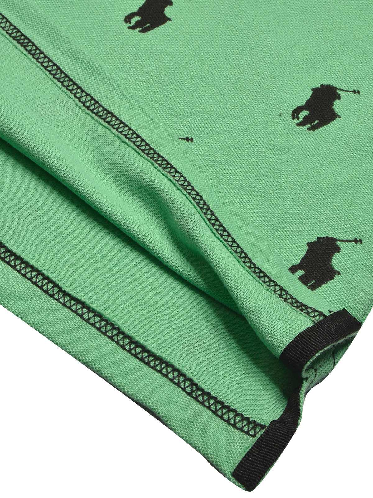 PRL Summer Polo Shirt For Men-Cyan Green with Allover Print-BE750/BR12998