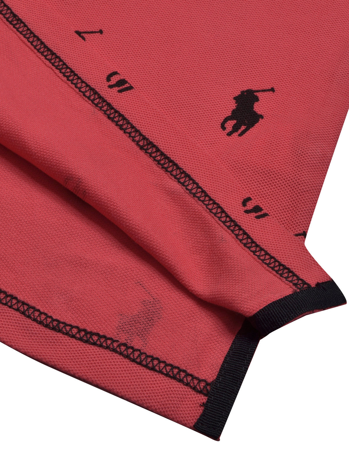 PRL Summer Polo Shirt For Men-Dark Red with Allover Print-BE696/BR12949