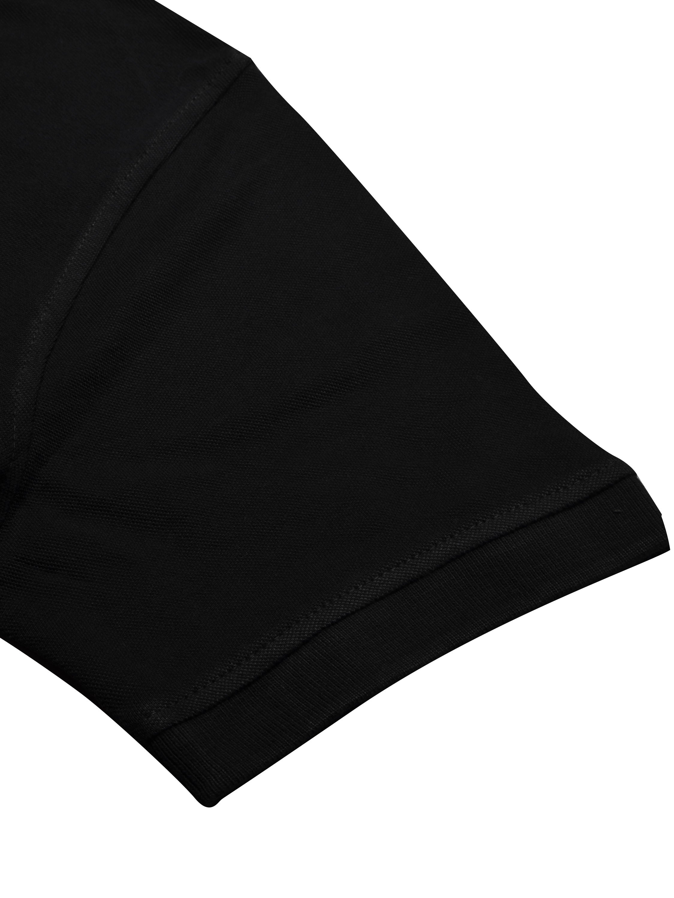 PYPR Summer Solid Polo Shirt For Men-Black-BE2090/BR14206
