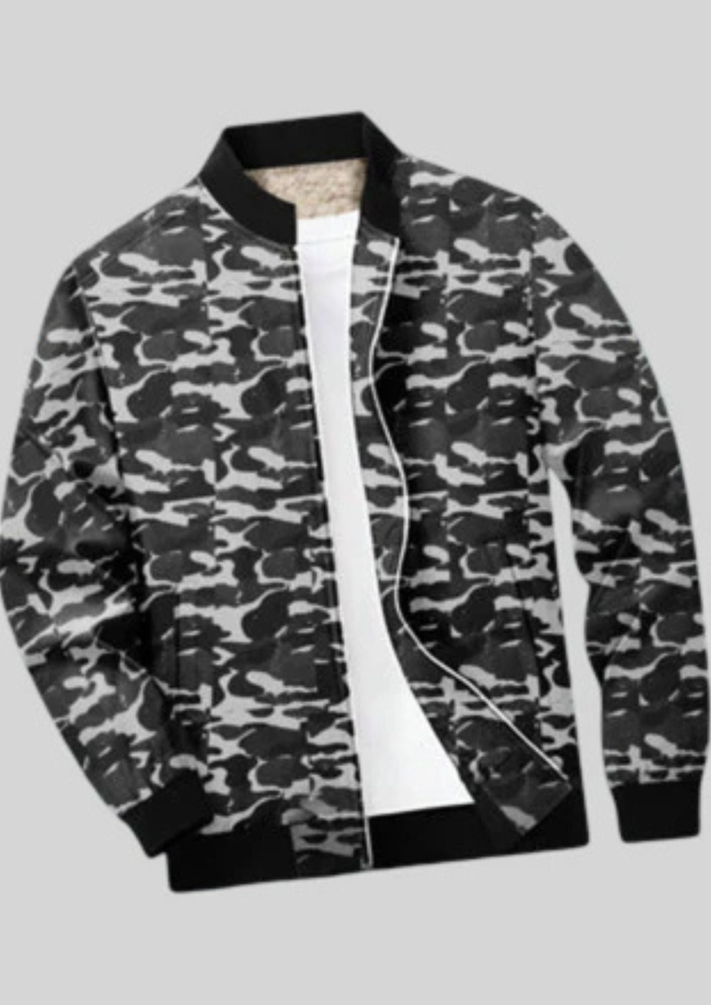 Louis Vicaci Fur Zipper Mock Neck Jacket For Men-BR867