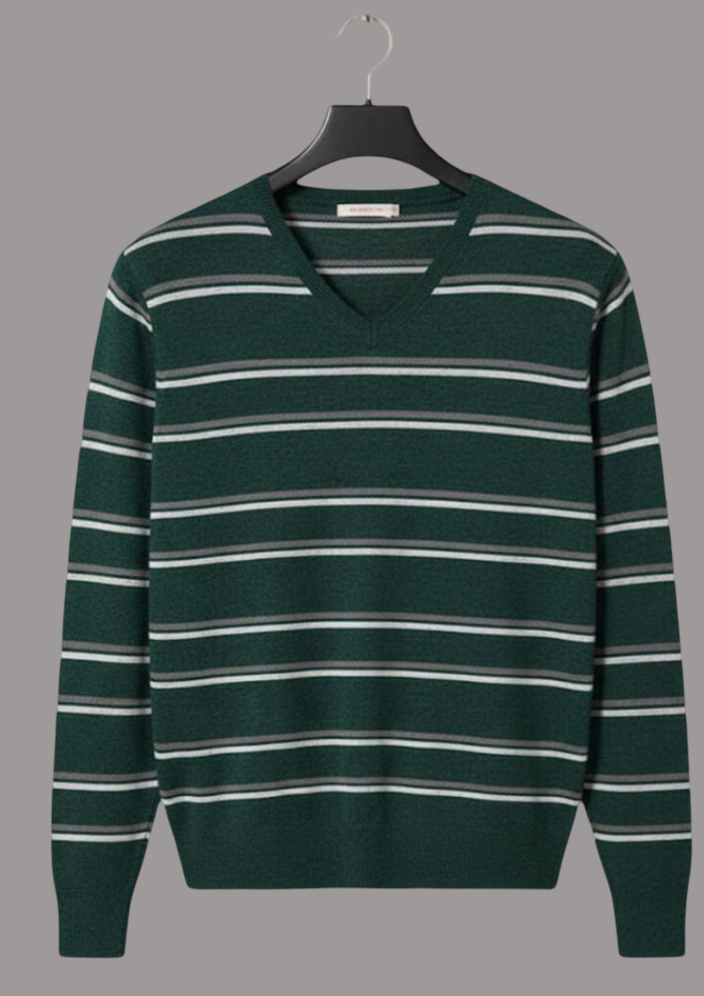 Full Fashion Wool V Neck Sweatshirt For Men-Dark Green-BE368/BR1140
